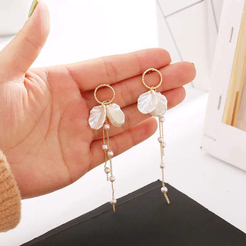 Elegant Pearl Tassel S925 Earrings