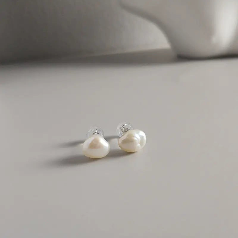 S925 Silver Baroque Pearl Earrings