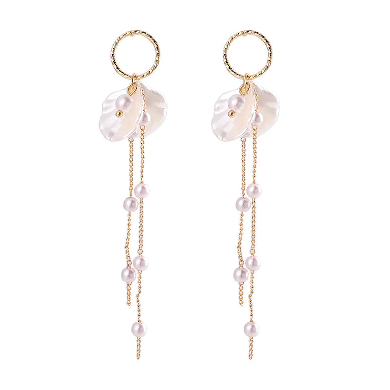 Elegant Pearl Tassel S925 Earrings